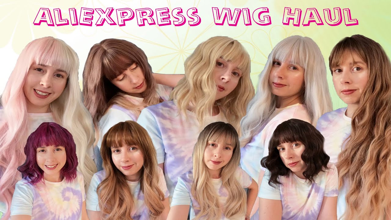 AliExpress wig haul - 9 inexpensive wigs - Lots of natural tones and a couple of fun ones too!