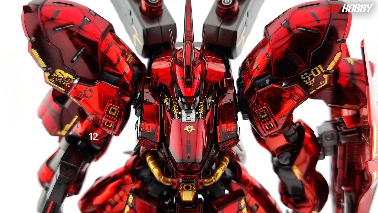RG Sazabi Mechanical Core Clear Custom Build | Detailed Gunpla Assembly