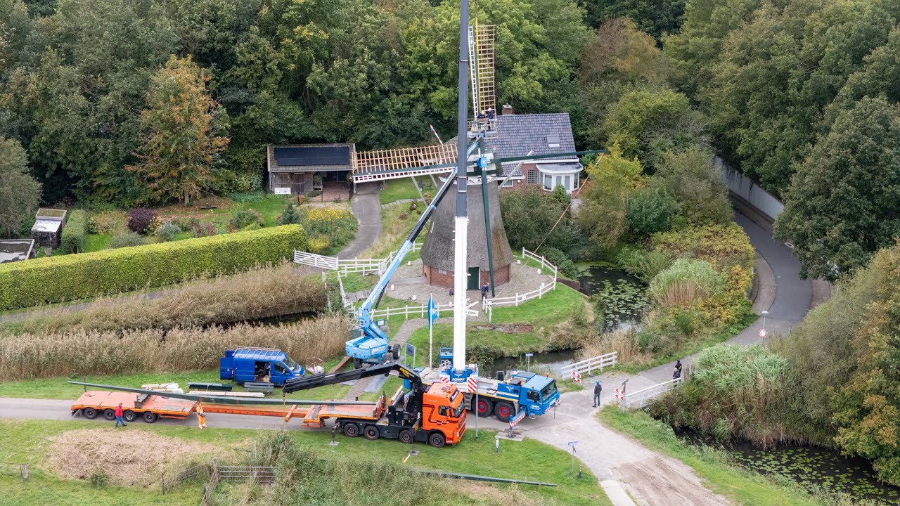 Molen de Weddermarke krijgt nieuwe roeden