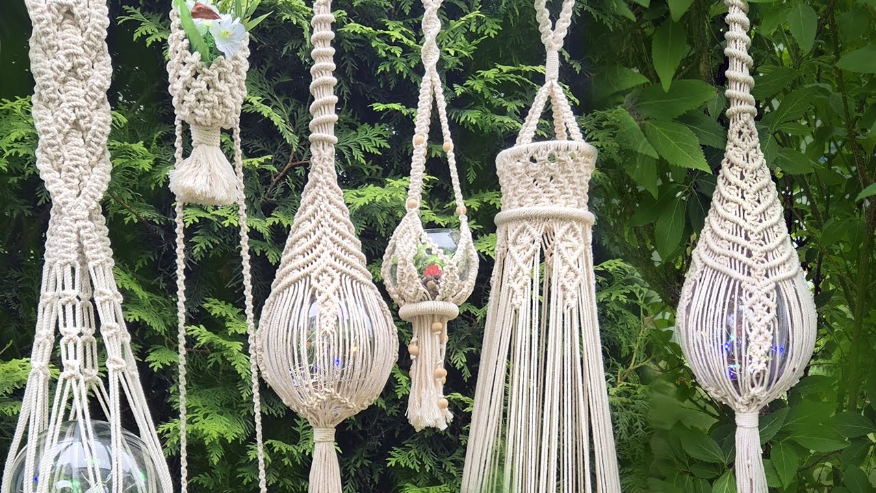 Hanging Macramé Light Sculpture - Amazing Decoration for Home and Garden