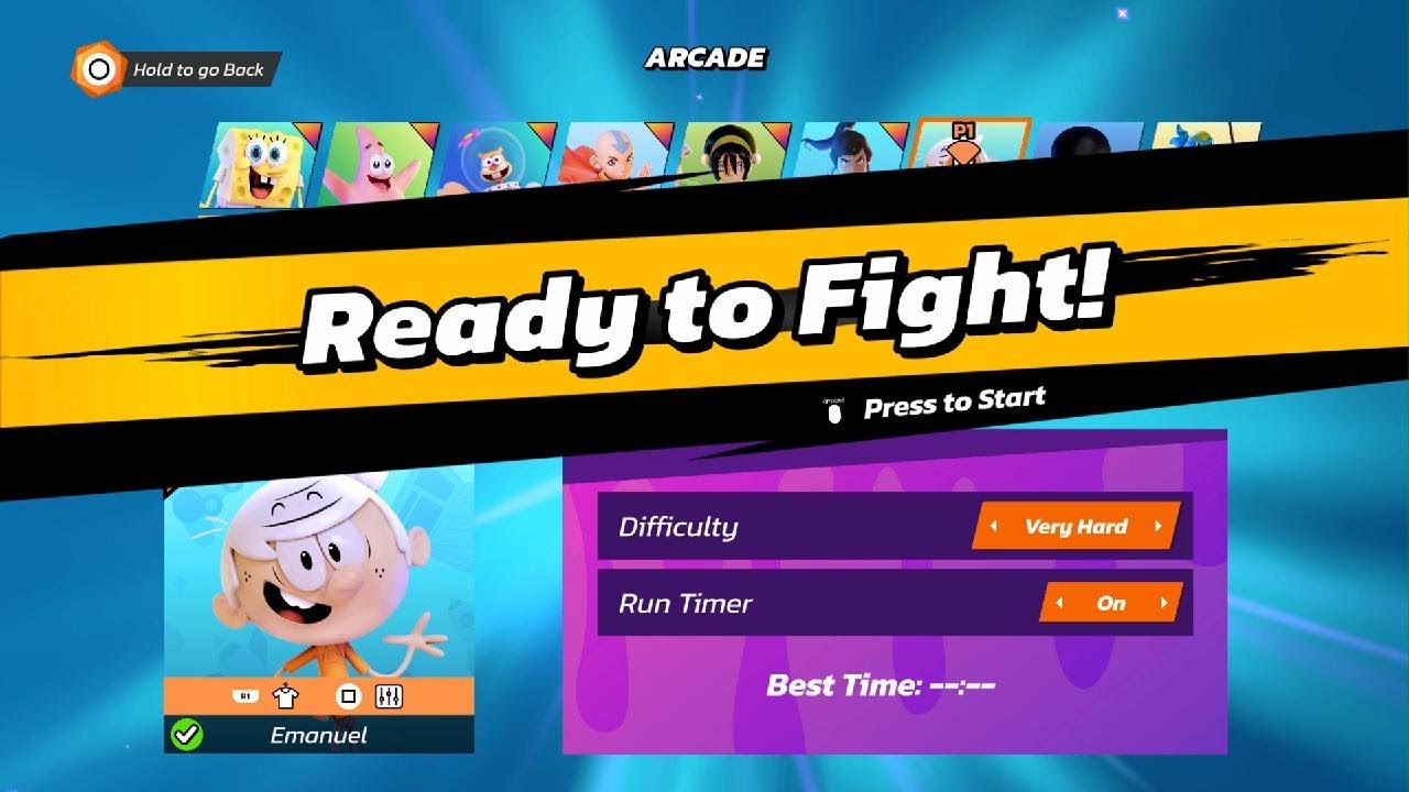 Arcade No Retrys Very Hard: Lincoln Loud Nickelodeon All-Star Brawl