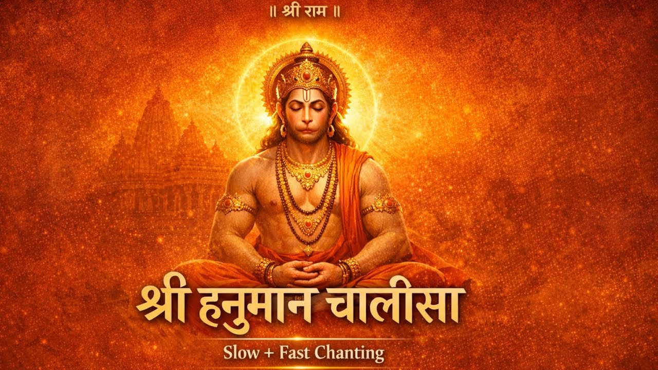 श्री हनुमान चालीसा | Slow + Fast Chanting | Jai Bajrangbali | Peace & Power