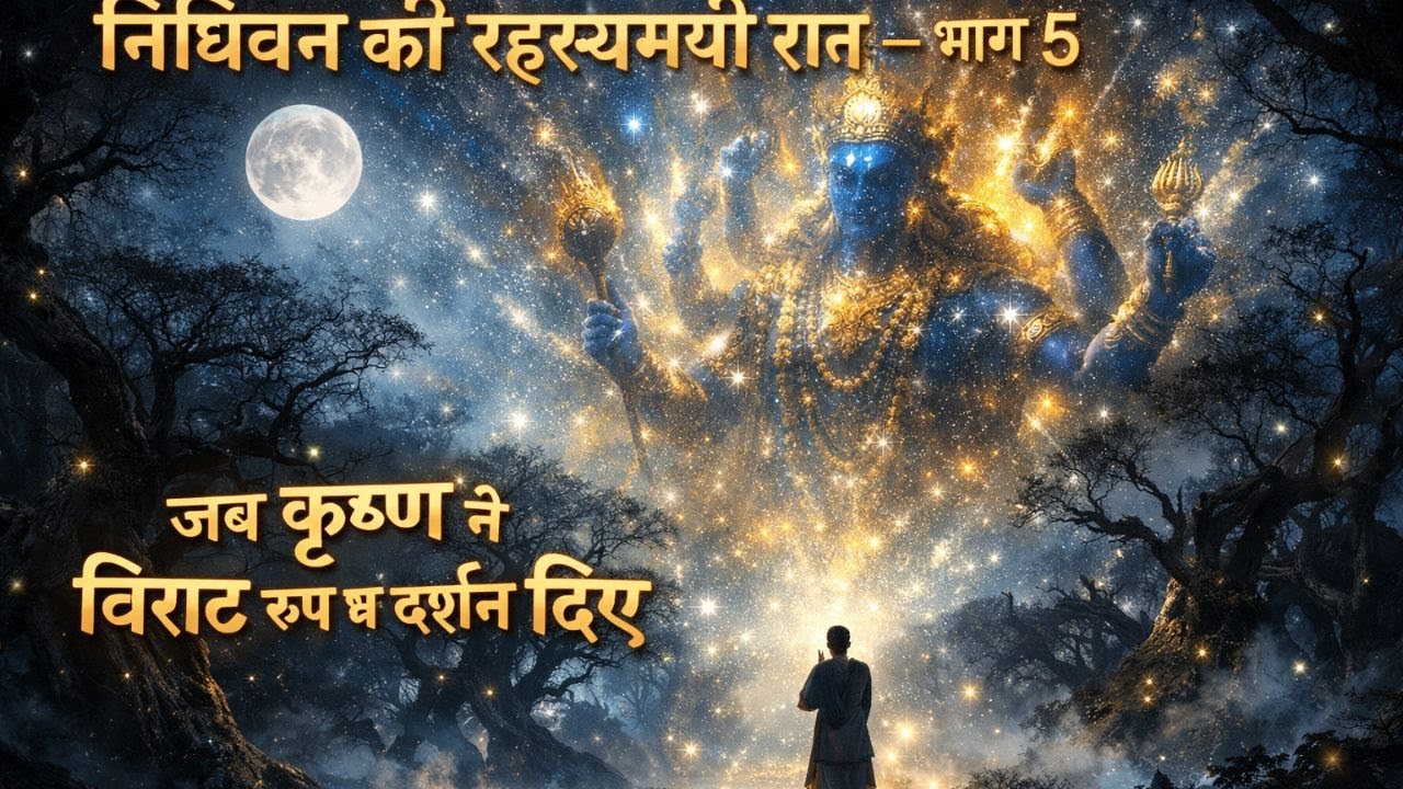 निधिवन की रहस्यमयी रात — भाग 5 | जब कृष्ण ने विराट रूप में दर्शन दिए 🌕✨