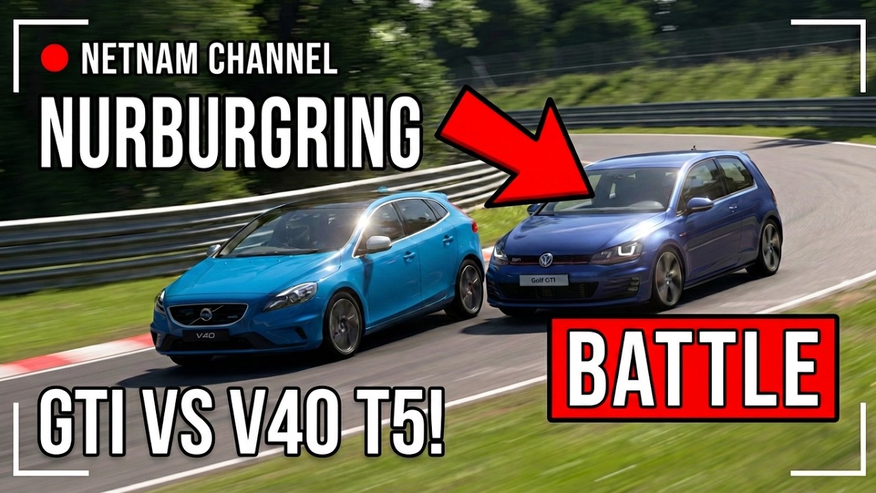 Volvo V40 T5 R-Design versus Golf GTI at the Nurburgring Nordschleife #nürburgring #nordschleife