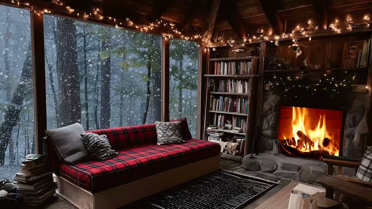 ❄️🎹 Peaceful Winter Piano Lounge for Meditation, Study & Work | Relaxing Snow & Candlelight 3 Hours