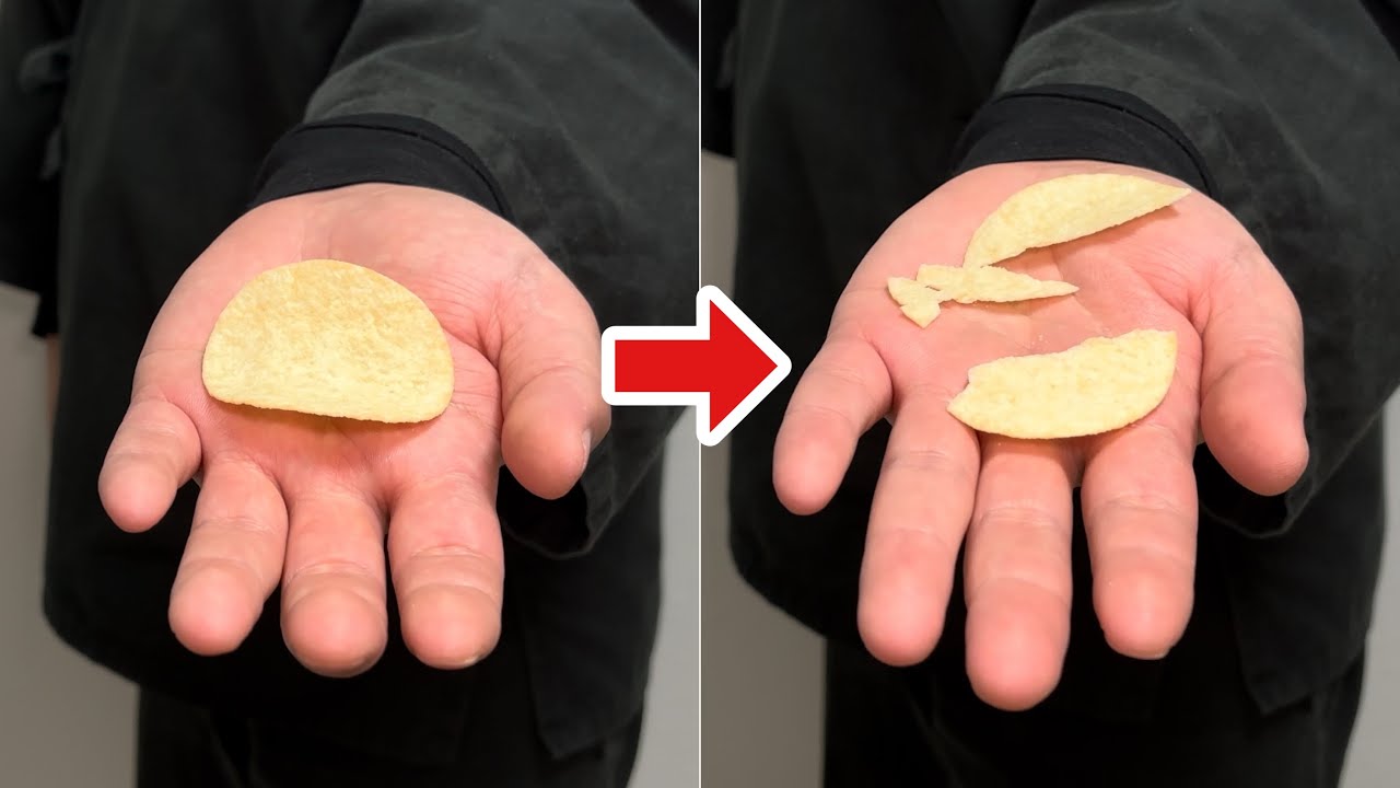 【種明かし】突然ポテチが割れる！誰でも簡単にできるマジックです