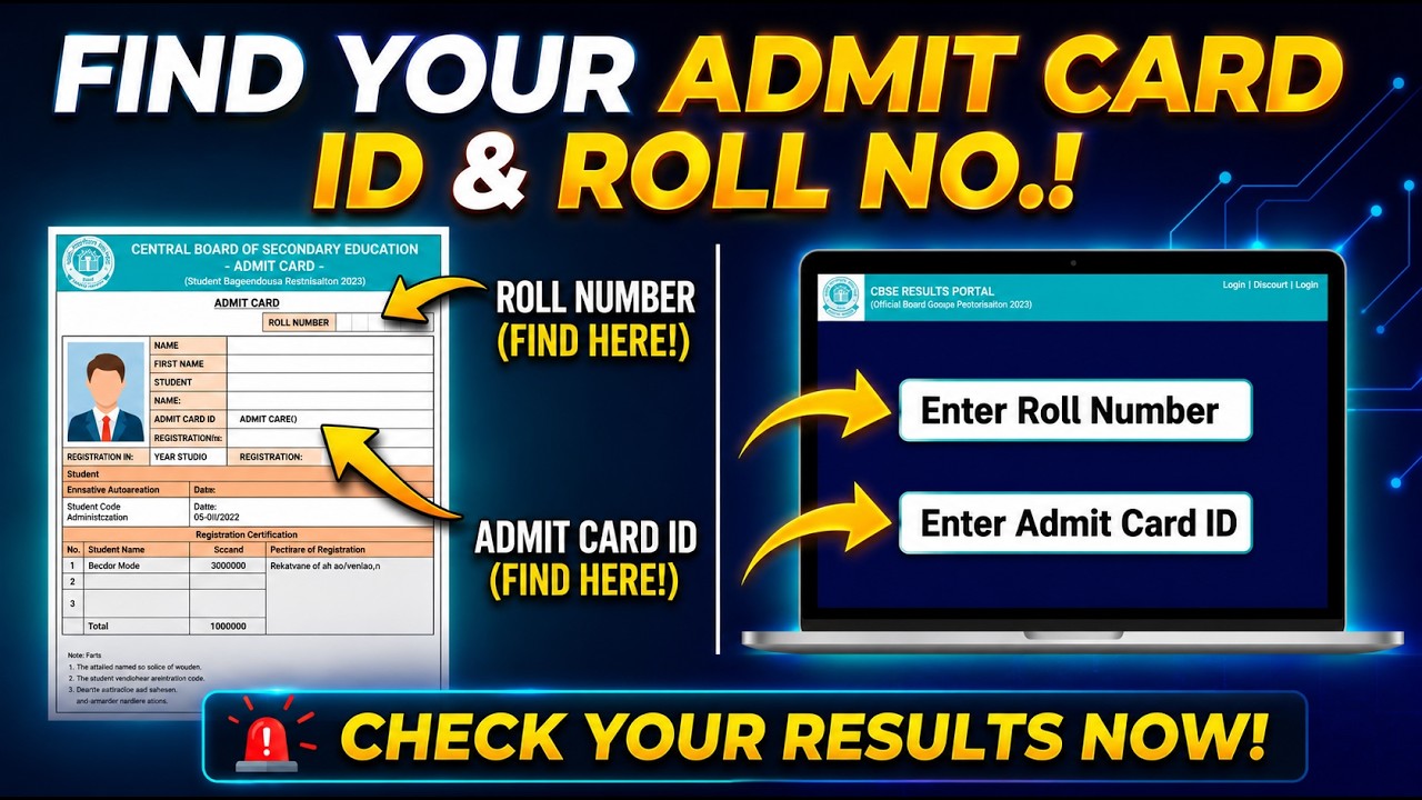 How to find admit card ID and roll number