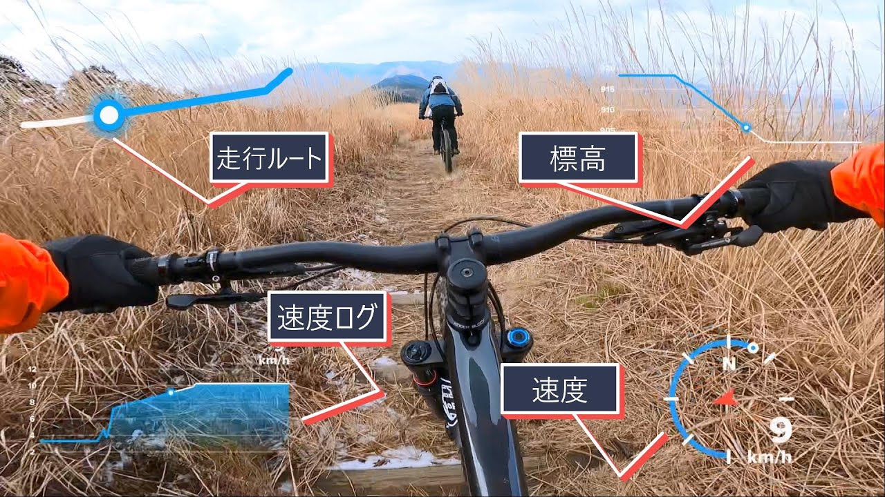 【MTB】南大阪900ｍ級トレイルダウンヒルでGoPro9のGauges(GPSロガー)を試してみた(TrailRide)(DownHill)(2021/1/31)