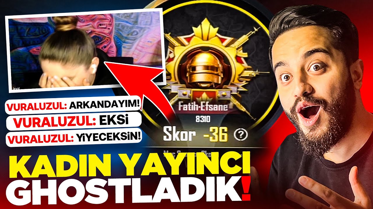 SIRALAMADA Kİ KADIN YAYINCIYI GHOSTLADIK! -40 YEDİRİP HESABINI FULLEDİK! 😄 PUBG Mobile
