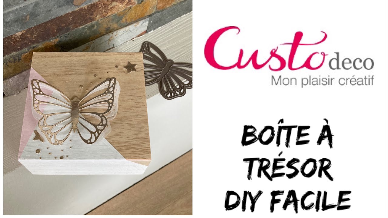 Customiser une boîte en bois en boîte à trésor /souvenirs homedeco facile Artemio DT Custodeco