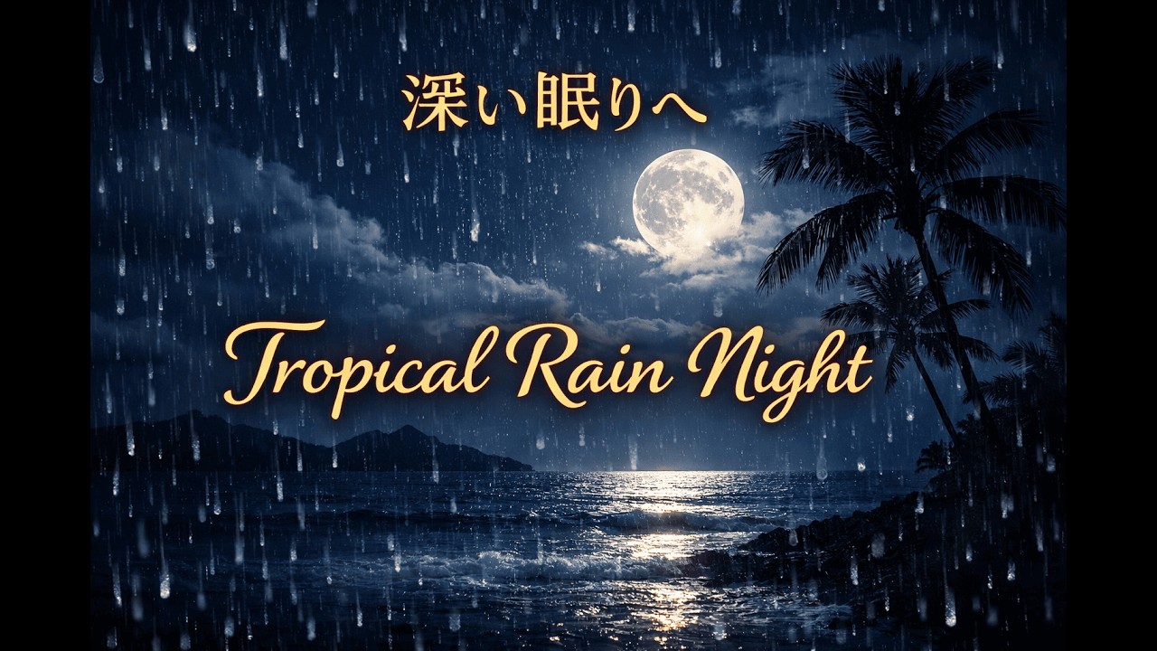 【熟睡用】月明かりと南国の雨 – Night Tropical Rain for Deep Sleep