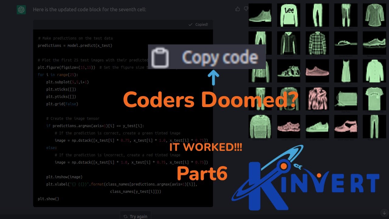 Coders Doomed? OpenAI ChatGPT Solves Fashion-MNIST Live Using TensorFlow and Jupyter Notebook - 06