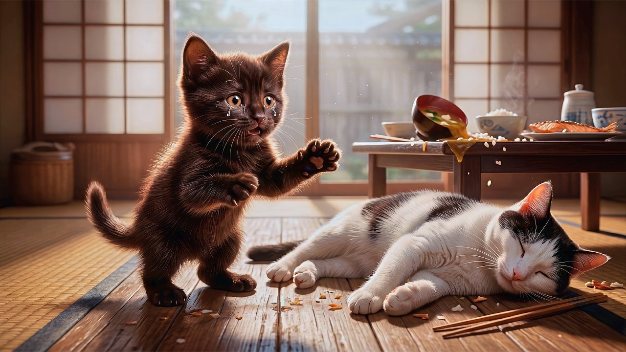 Mama Cat Was Dying 🩹💔 Baby Kitten Sang on the Street to Save Her 🎤🐾 | Cat Story