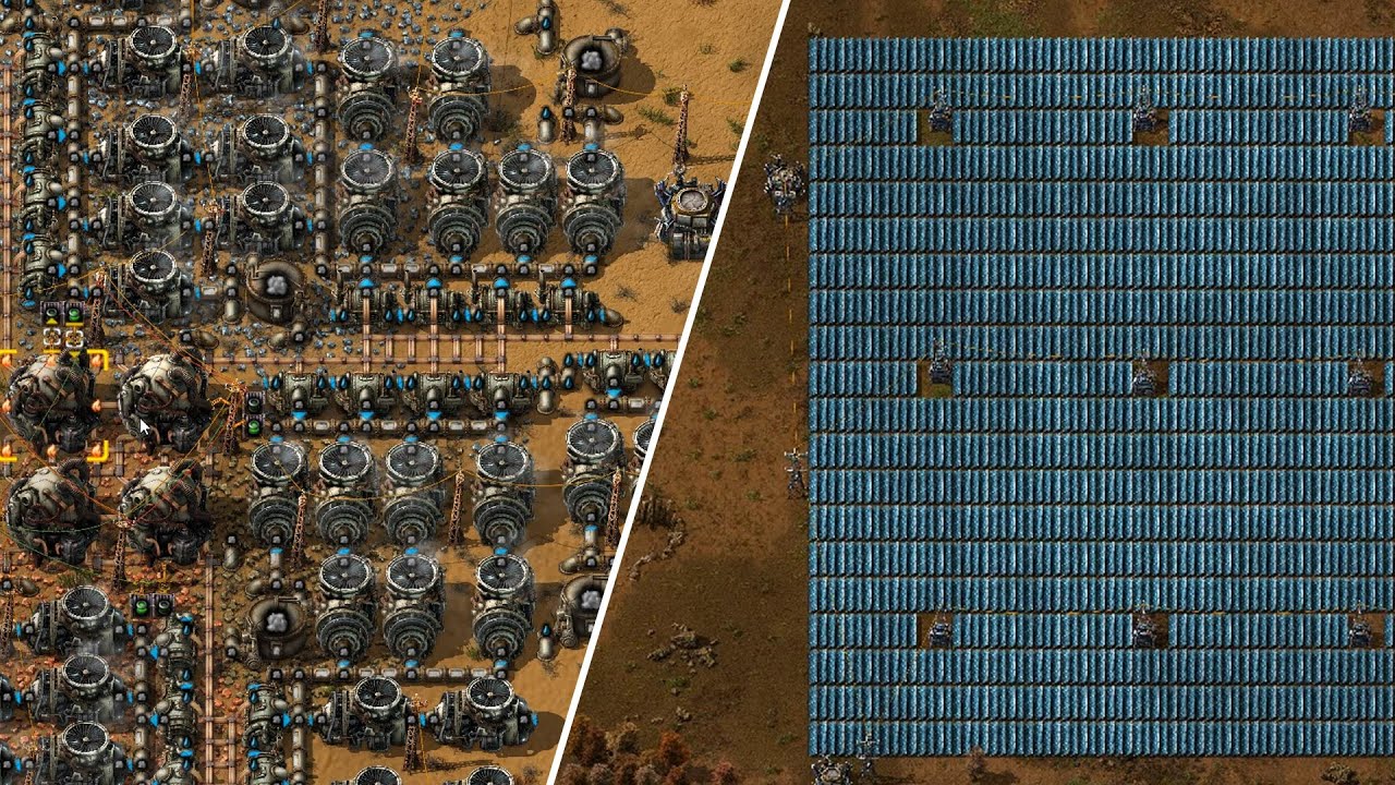 Factorio 1.0 гайд по энергетике ! что лучше ядерный реактор или солнечные батареи ?