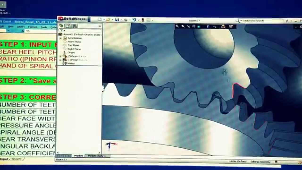 Spiral bevel gear modeling in Solidworks