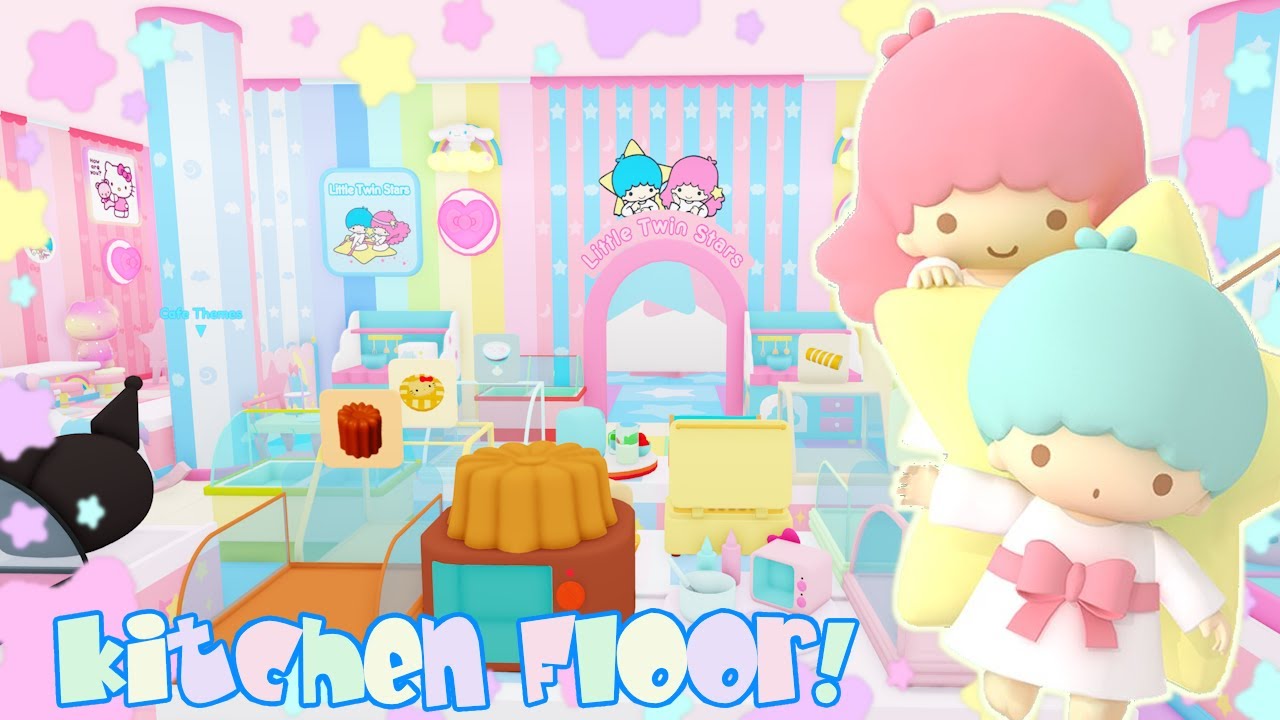 Little Twin Stars Kitchen Speedbuild & Tour | Roblox My Hello Kitty Cafe Build Ideas | Riivv3r