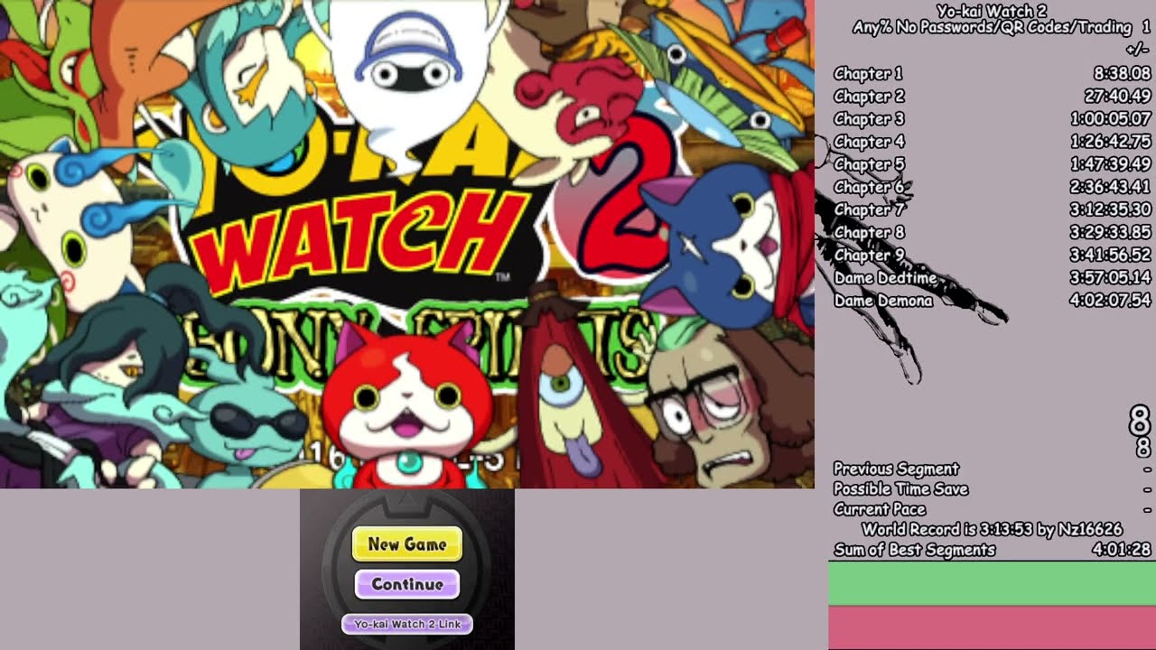 Yo-kai Watch 2 any% speedrun in 3:43:36