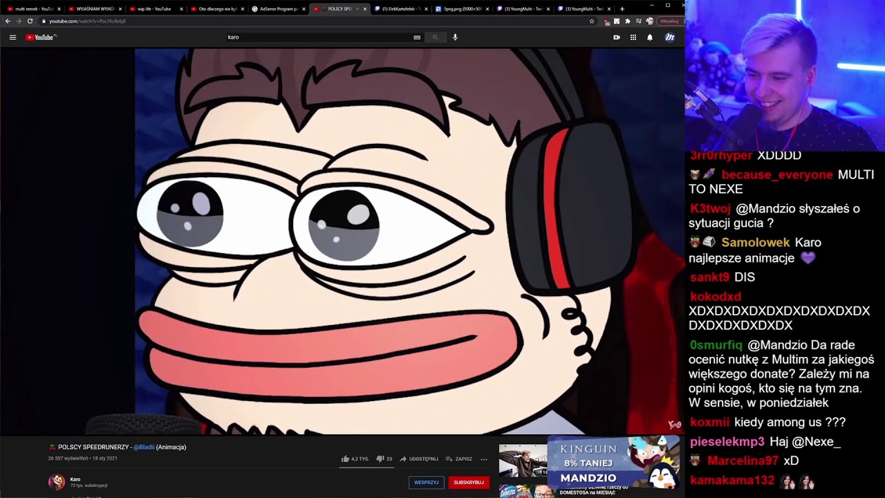 Mandzio ogląda animacje Karo - POLSCY SPEEDRUNERZY - Bladii