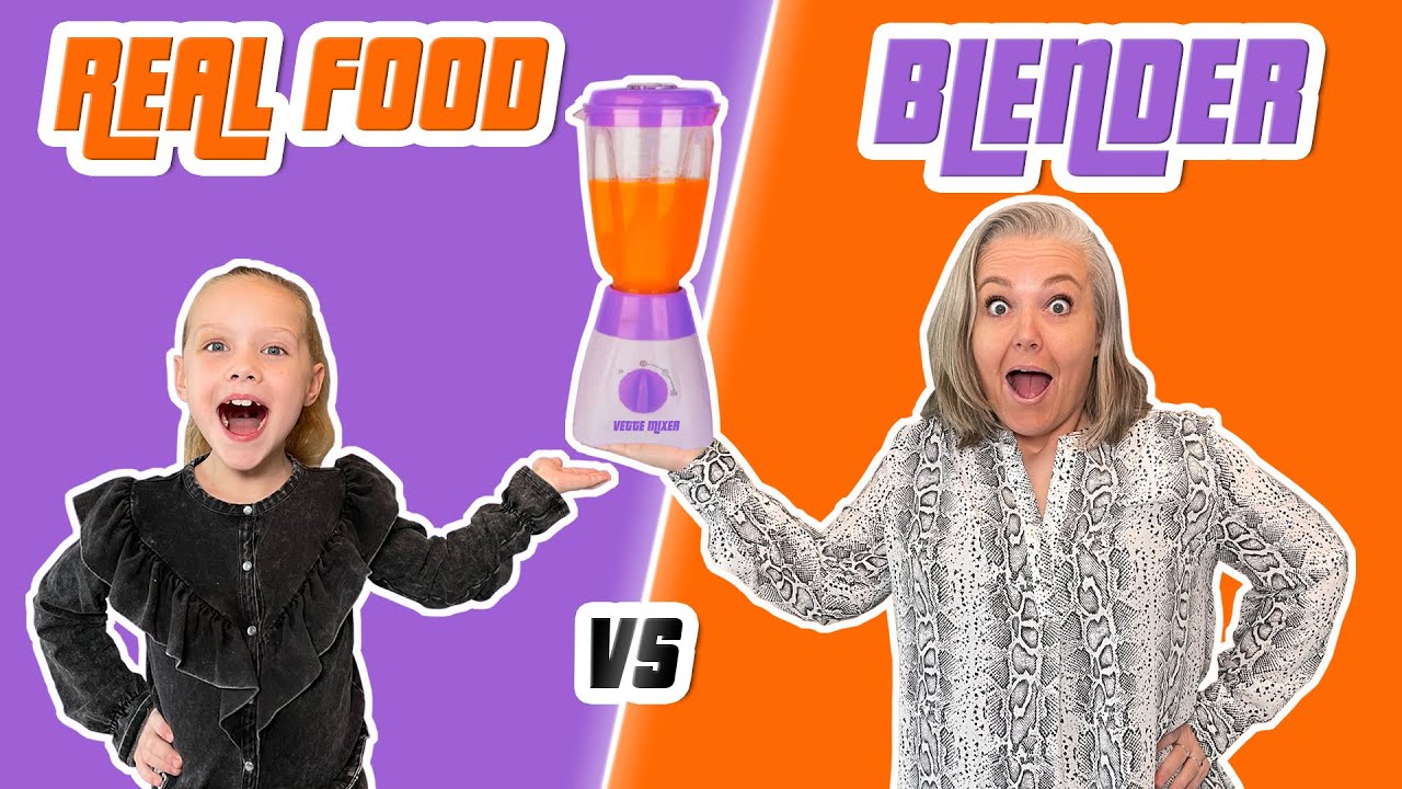 REAL FOOD vs BLENDER CHALLENGE