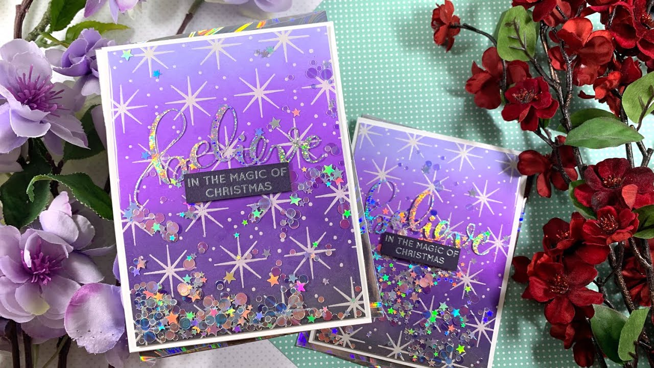 Believe Flat Shaker Cards | AmyR Holiday 2022 Series #10
