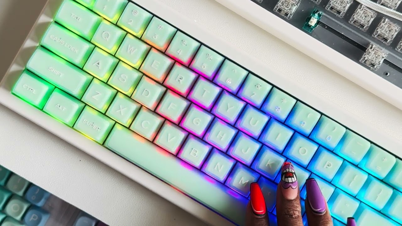 RGB Backlit Kit - The Mint Assembly Silent Keyboard Test