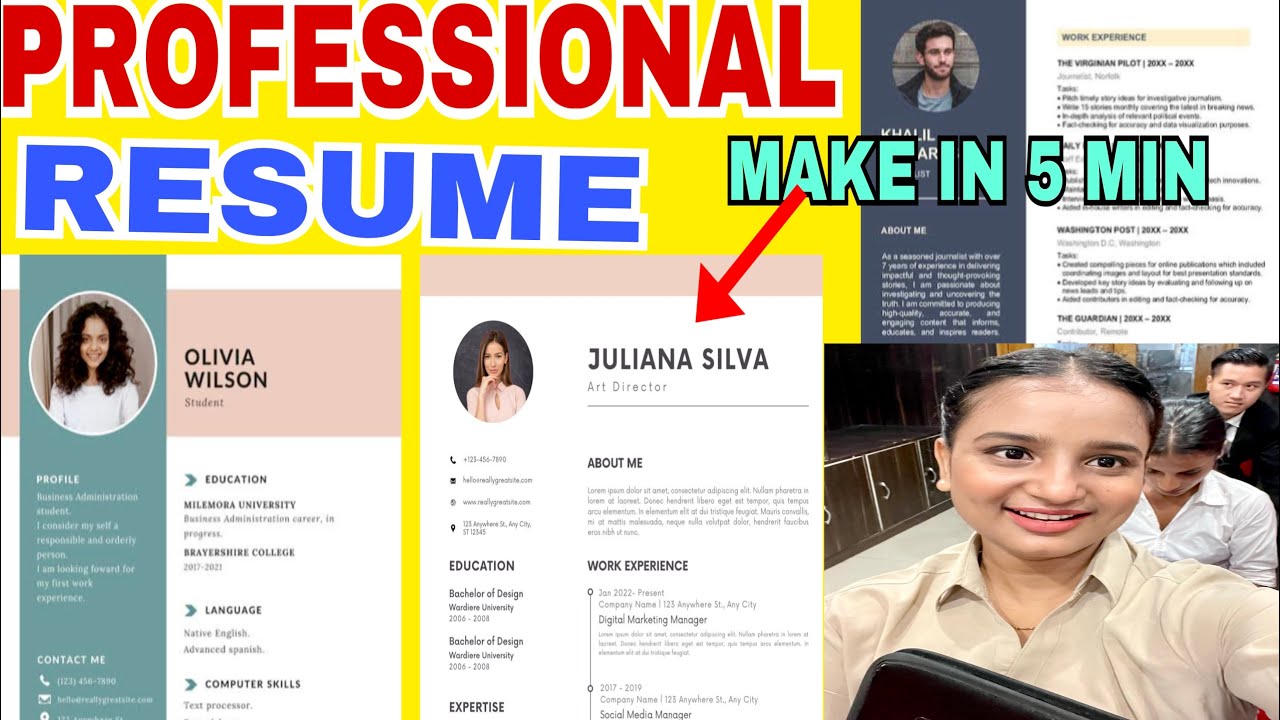 How to make CV in mobile for a job || Resume Format for Freshers /Free online resume website #resume
