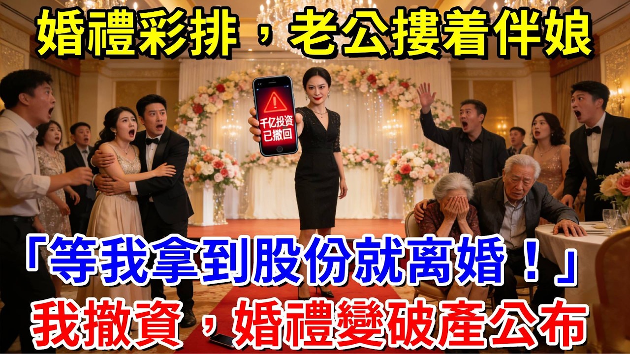 婚禮彩排我折返取捧花，門縫看到老公摟著伴娘：「等我拿到股份就离婚！」我当场撤回千億投資，婚禮變成婆家破產公布會！#阿木講故事#為人處世#生活經驗#情感故事#養老#睡前故事