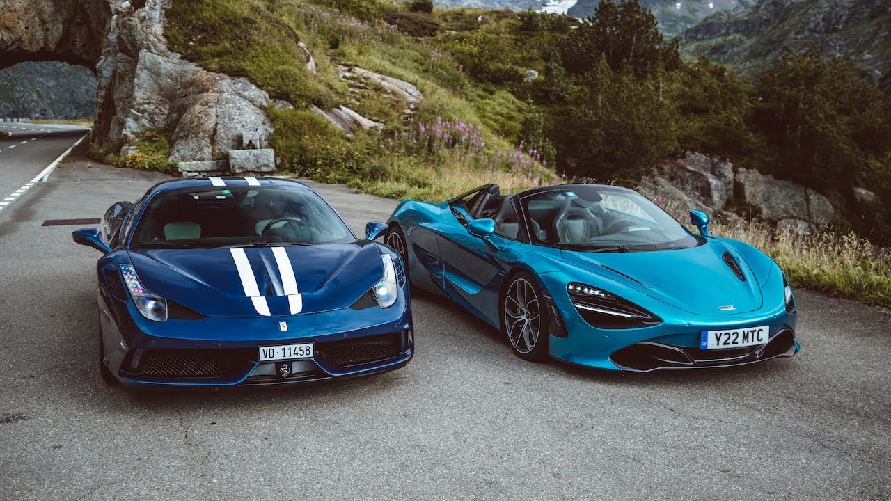 Ferrari 458 Speciale VS McLaren 720s Spider | Susten Pass Drive!