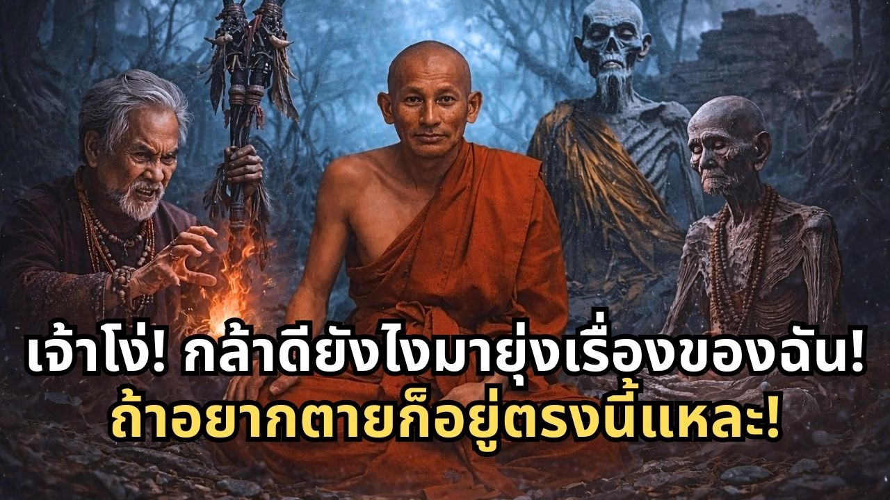 ไอ้โล้น!กล้าท้าทายกูหรือ! หลวงปู่ศุขปะทะหมอผีเขมร ดวลอาคมสะเทือนป่า!!!