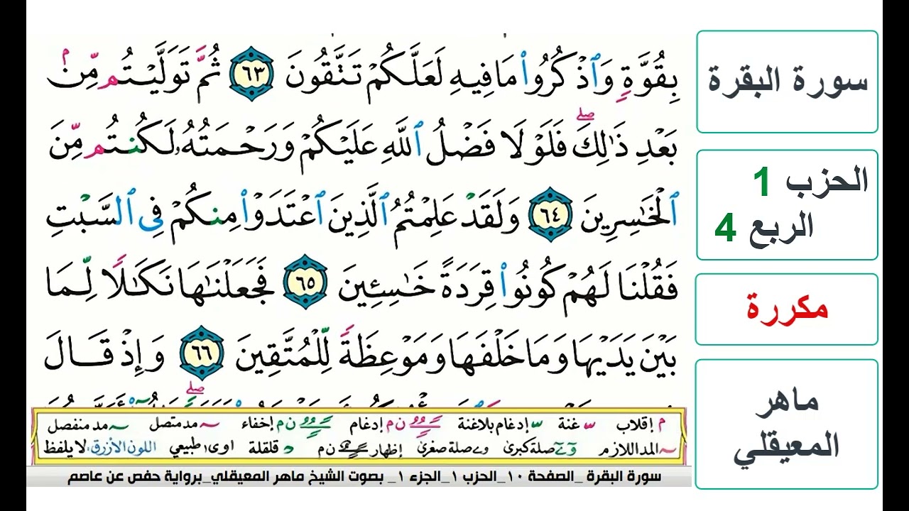 سورة البقرة - الحزب 1- الربع 4 - حفص - ماهر المعيقلي - مكررة