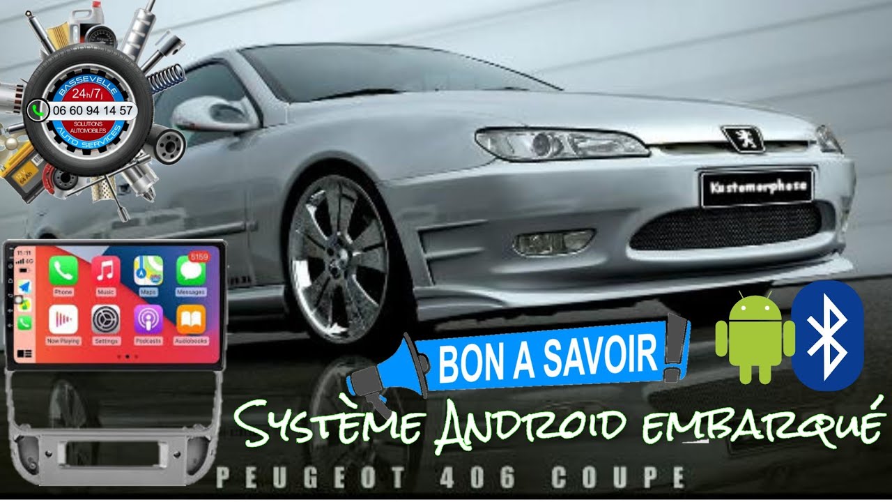 Android Auto et Carplay sur Peugeot 406 avec caméra de recul et Dashcam par Bassevelle Auto Services