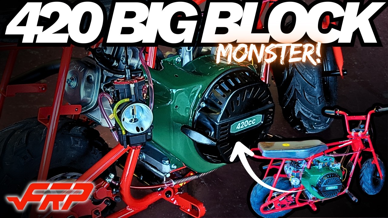 Cramming a BIG BLOCK 420cc onto a FRP GMB100 Frame!!