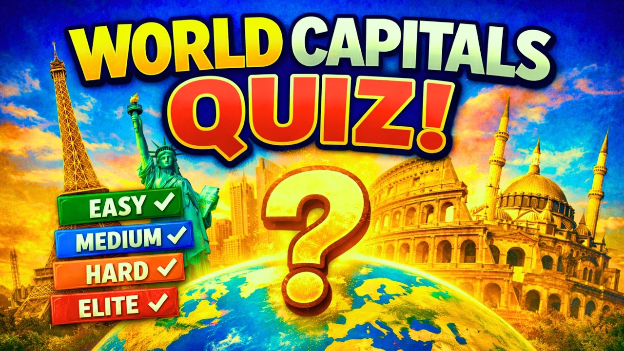 Какая столица...? 🌍 | 40 стран (легко → экстремально)