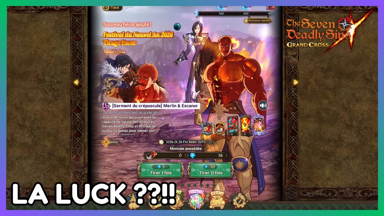 invocation sur le goat ESCANOR / MERLIN UR !!!!!!! / 7ds grand cross