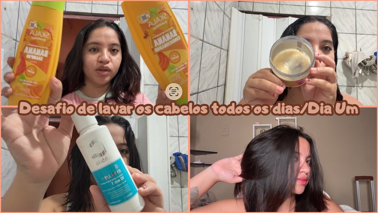 Desafio de lavar os cabelos todos os dias por 30 dias/Dia Um