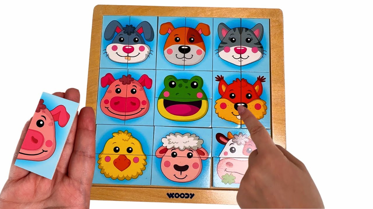 Где же детали? 🧩 Пазл с животными и строительными грузовиками для детей