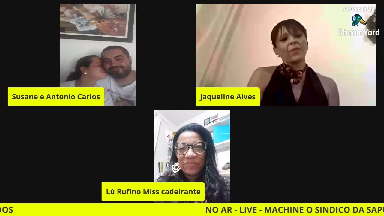6º LIVE - Machine, o Síndico  da Sapucaí & Convidados - Lu Ruffino e os pais do pequeno Gabriel.
