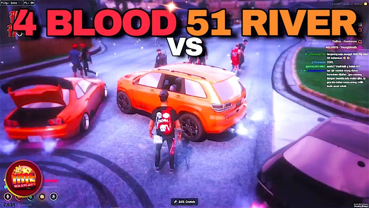 4 BLOOD VS 51 RIVER. SEBELUM KOTA MT 14 HARI!! KOMANDO DW GACOR!!! #ime #imerp #imeroleplay #4blood 