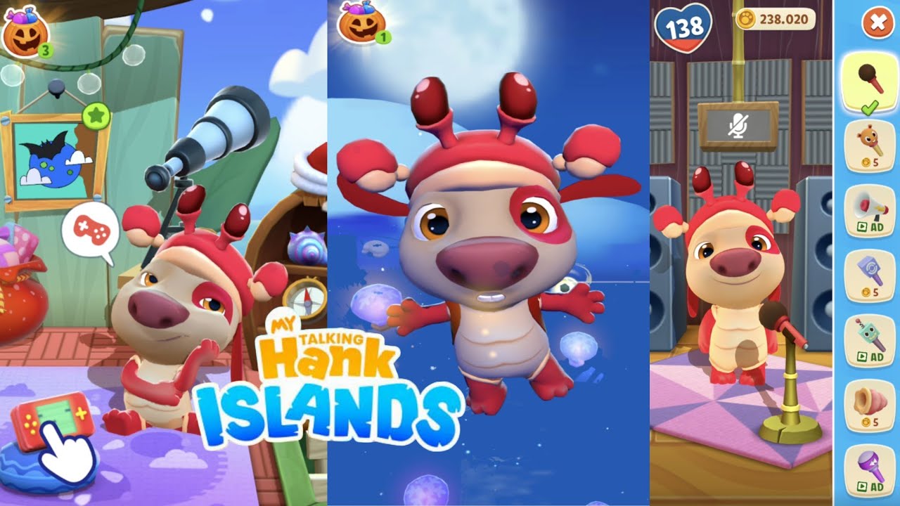 New Update!!! Winter Island Wonderland | My Talking Hank : Islands - Gameplay (Android, iOS).