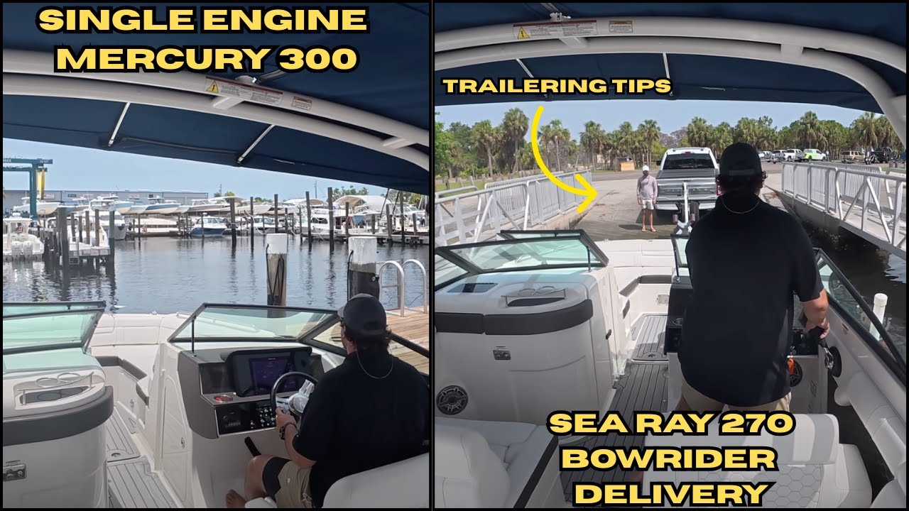 Sea Ray 270 Boat Delivery | Docking, Trailering & ICW with Single Outboard