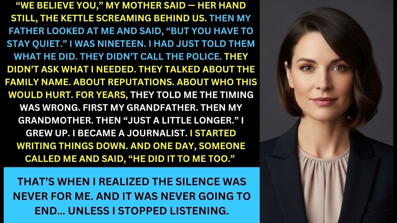 My parents told me to stay quiet to protect the family name, until I stopped listening