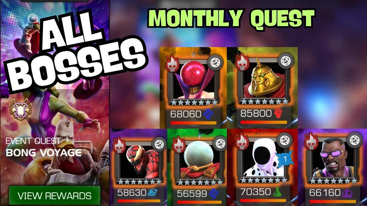 NEW MONTHLY QUEST | ALL BOSS FIGHTS - MCOC