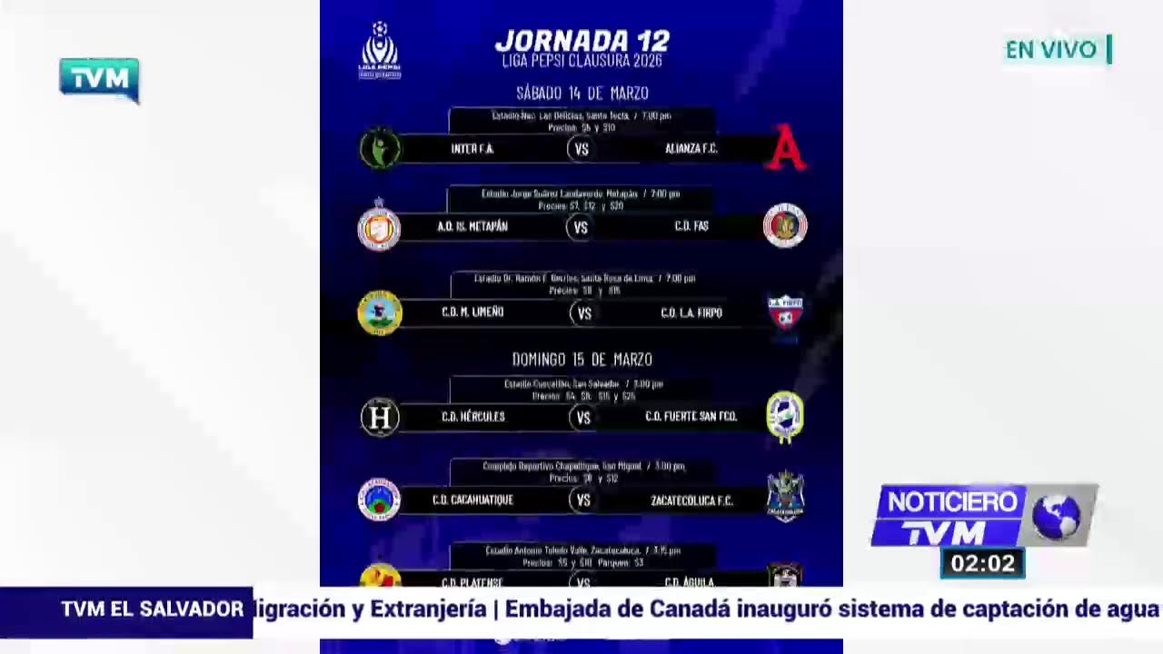 EN VIVO NOTICIERO TVM EL SALVADOR EMISION ESTELAR.