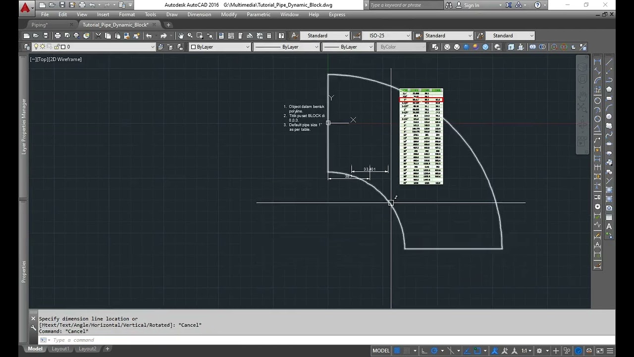 Pipe Elbow Dynamic Block with Geometric and Dimensional Constraint | AutoCAD Tutorial