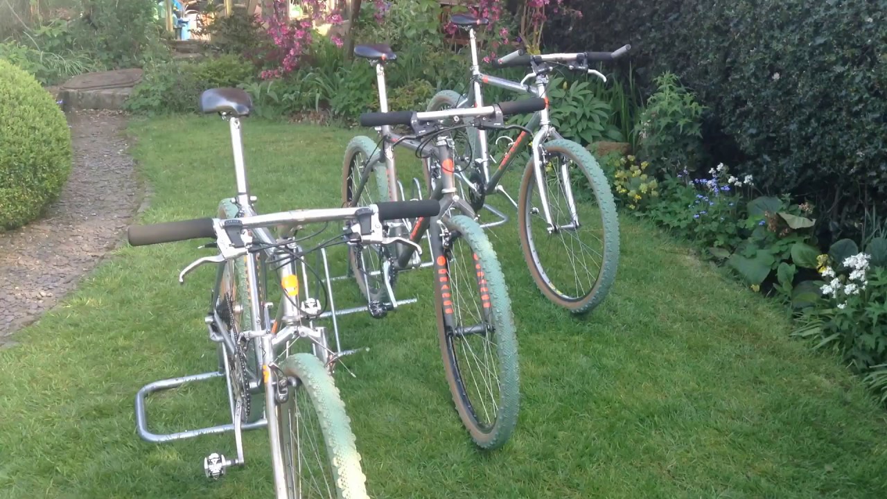 Orange mountain bikes of 1994/95 comparison:  steel / titanium / aluminium.