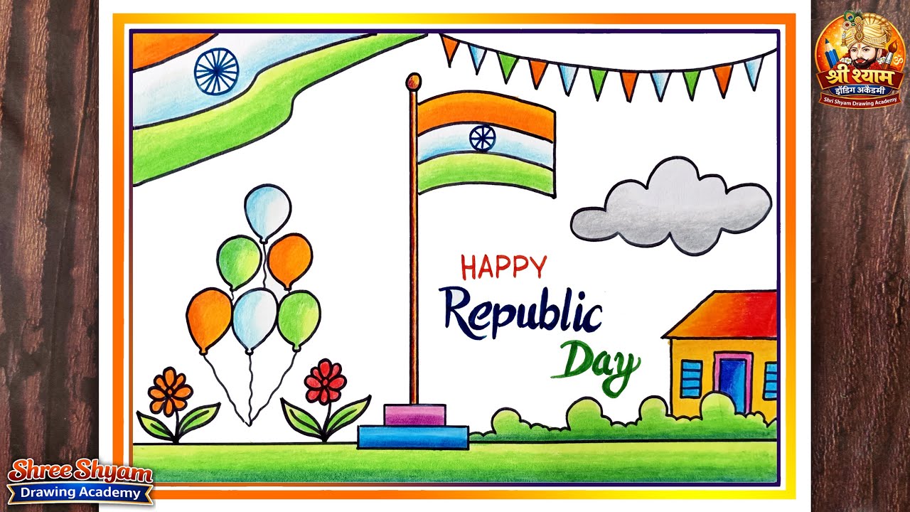 26 January Republic Day Drawing Easy for Beginners | Step by Step