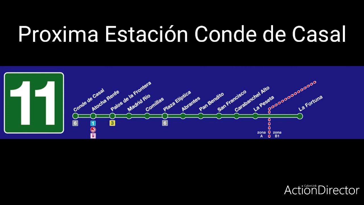 Metro de Madrid: Megafonía Línea 11 (Futuro Conde de Casal - La Fortuna)