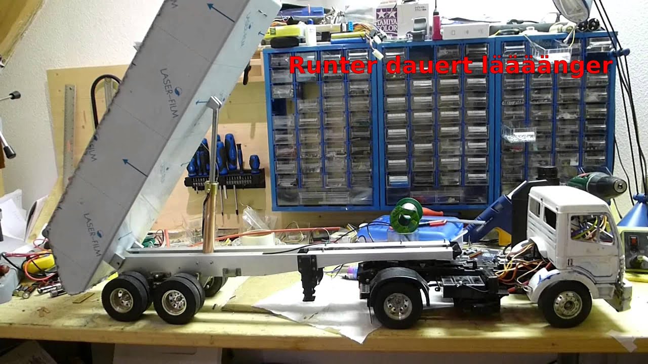 Kippauflieger Test mit Hydraulik