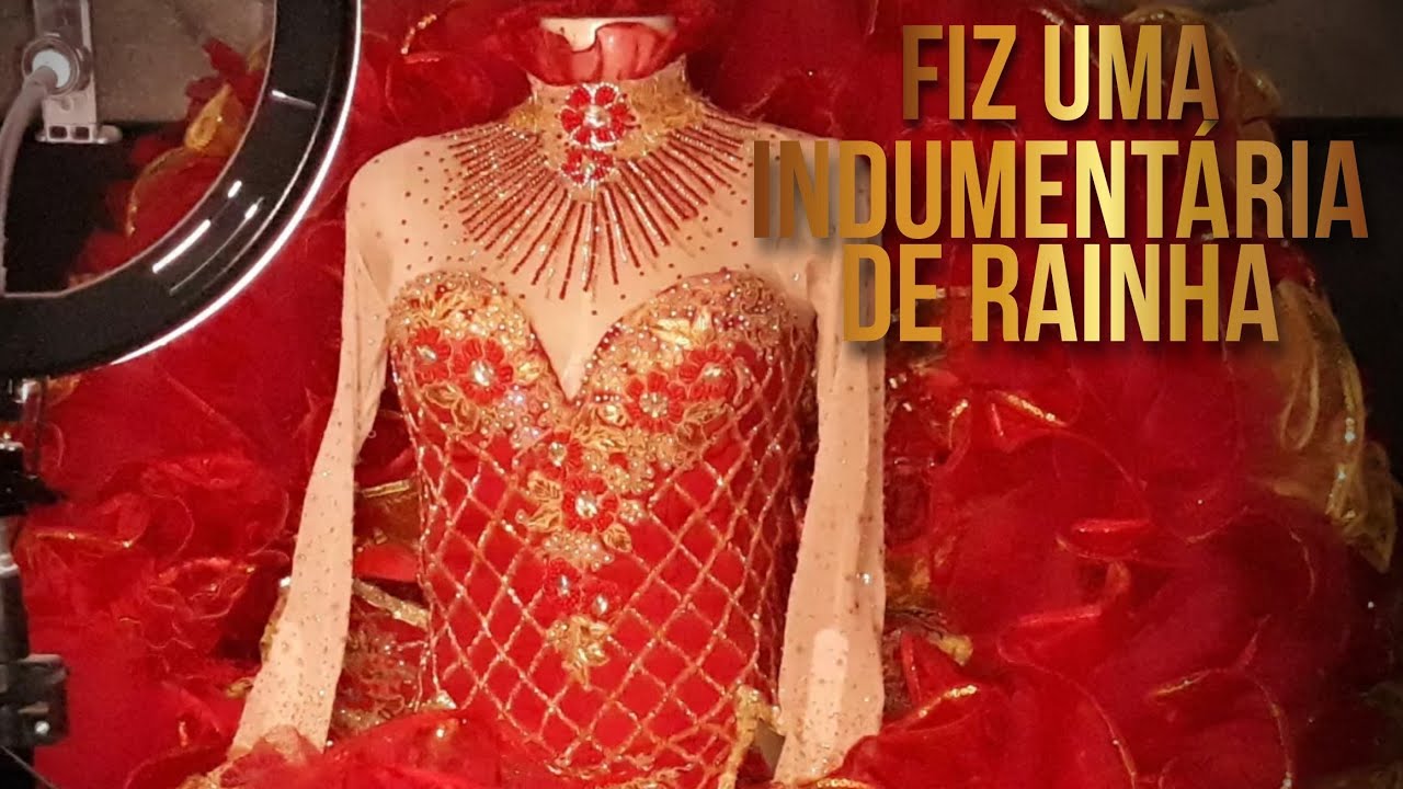 Passo a passo de um vestido de rainha vermelho com dourado