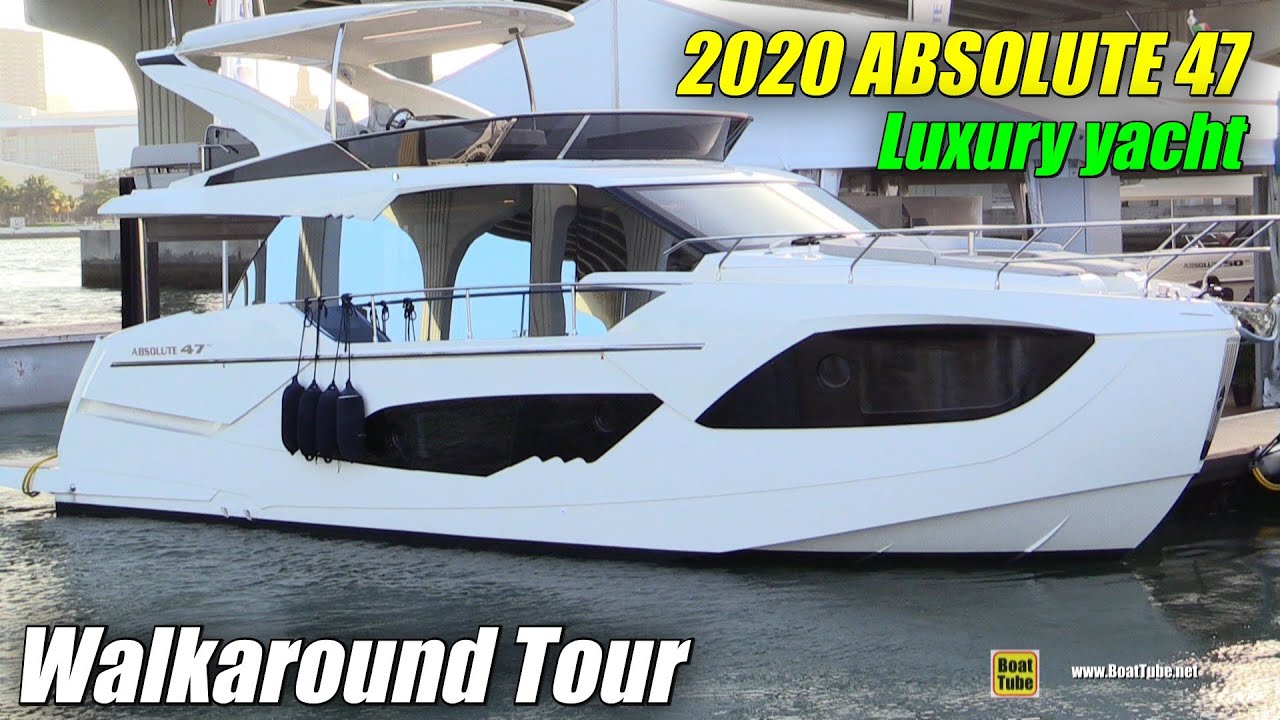 2020 Absolute 47 Fly Luxury Yacht - Walkaround Tour - 2020 Miami Yacht Show